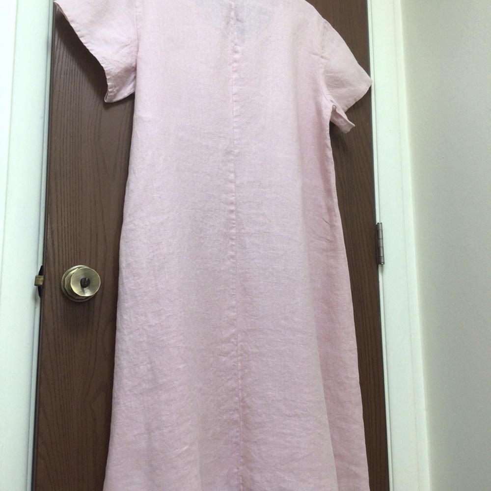 Flax Light Pink Linen Midi Dress - Picture 10 of 11